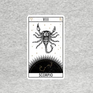 Scorpio Distressed Goth Tarot Zodiac Sign T-Shirt